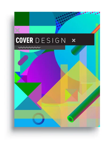 Minimalistic Design Creative Concept Abstract Geometric Design Memphis Pattern Colorful — Stock vektor