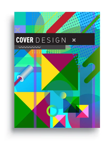 Minimalistic Design Creative Concept Abstract Geometric Design Memphis Pattern Colorful — Stockový vektor