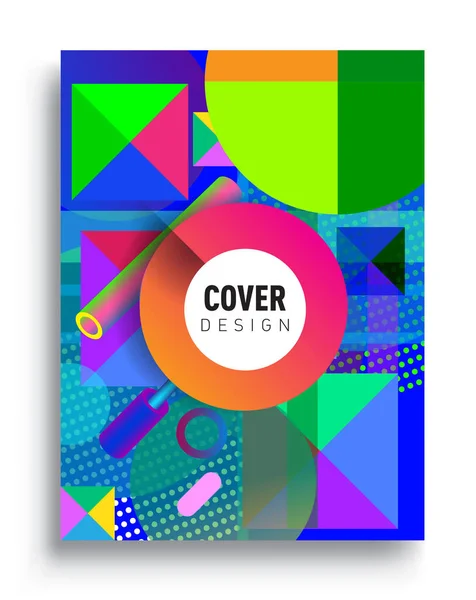 Minimalistic Design Creative Concept Abstract Geometric Design Memphis Pattern Colorful — 图库矢量图片