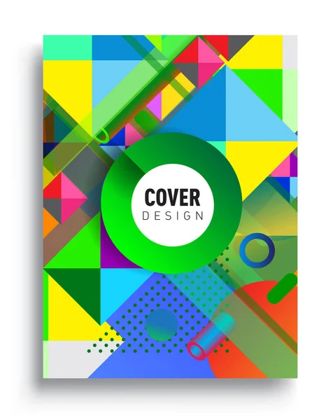 Minimalistic Design Creative Concept Abstract Geometric Design Memphis Pattern Colorful — ストックベクタ