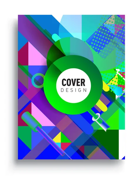 Minimalistic Design Creative Concept Abstract Geometric Design Memphis Pattern Colorful — ストックベクタ