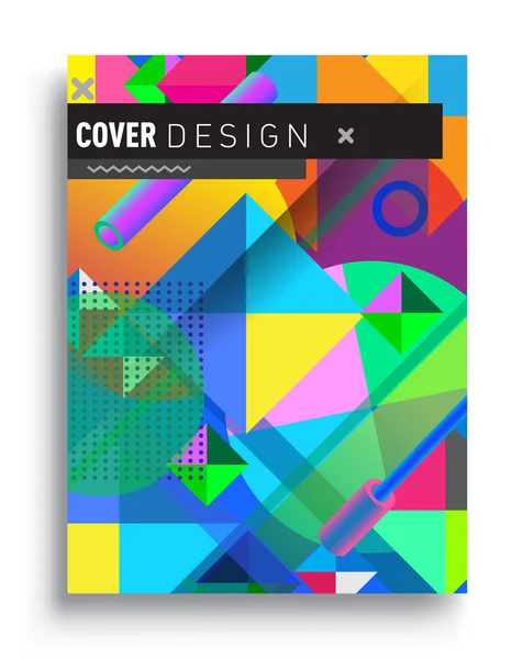 Minimalistic Design Creative Concept Abstract Geometric Design Memphis Pattern Colorful — Stock Vector