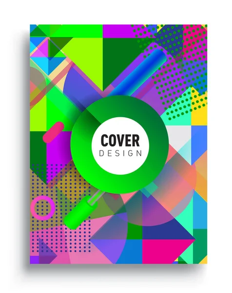 Minimalistic Design Creative Concept Abstract Geometric Design Memphis Pattern Colorful — Διανυσματικό Αρχείο