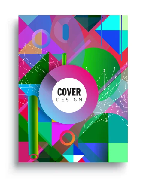 Minimalistic Design Creative Concept Abstract Geometric Design Memphis Pattern Colorful — Stockový vektor