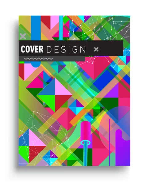 Minimalistic Design Creative Concept Abstract Geometric Design Memphis Pattern Colorful — Stockvector