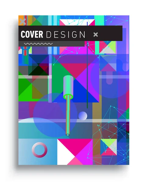 Minimalistic Design Creative Concept Abstract Geometric Design Memphis Pattern Colorful — 图库矢量图片