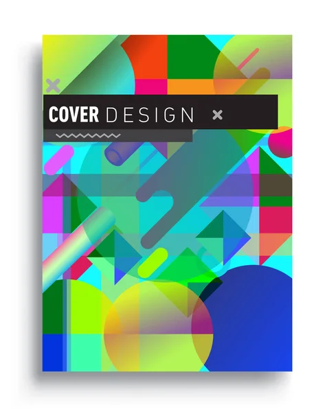 Minimalistic Design Creative Concept Abstract Geometric Design Memphis Pattern Colorful — Stok Vektör