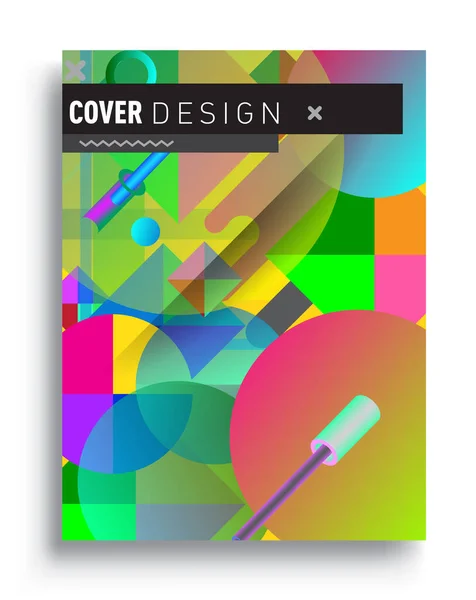 Minimalistic Design Creative Concept Abstract Geometric Design Memphis Pattern Colorful — Διανυσματικό Αρχείο