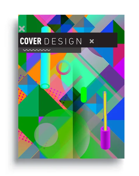 Minimalistic Design Creative Concept Abstract Geometric Design Memphis Pattern Colorful — 图库矢量图片