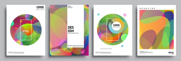 Moderne Abstracte Hoezen Cool Gradiënt Vormen Samenstelling Vector Covers Ontwerp — Stockvector