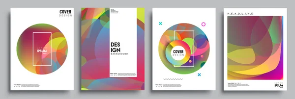 Moderne Abstracte Hoezen Cool Gradiënt Vormen Samenstelling Vector Covers Ontwerp — Stockvector