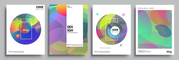 Moderne Abstracte Hoezen Cool Gradiënt Vormen Samenstelling Vector Covers Ontwerp — Stockvector