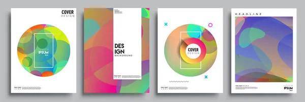 Moderne Abstracte Hoezen Cool Gradiënt Vormen Samenstelling Vector Covers Ontwerp — Stockvector