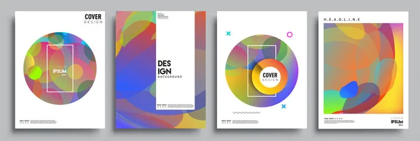 Moderne Abstracte Hoezen Cool Gradiënt Vormen Samenstelling Vector Covers Ontwerp — Stockvector