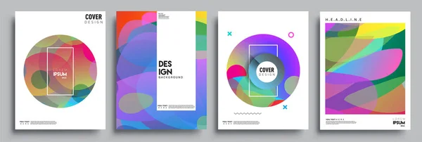 Moderne Abstracte Hoezen Cool Gradiënt Vormen Samenstelling Vector Covers Ontwerp — Stockvector