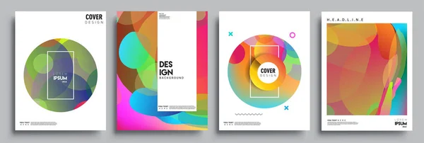 Moderne Abstracte Hoezen Cool Gradiënt Vormen Samenstelling Vector Covers Ontwerp — Stockvector