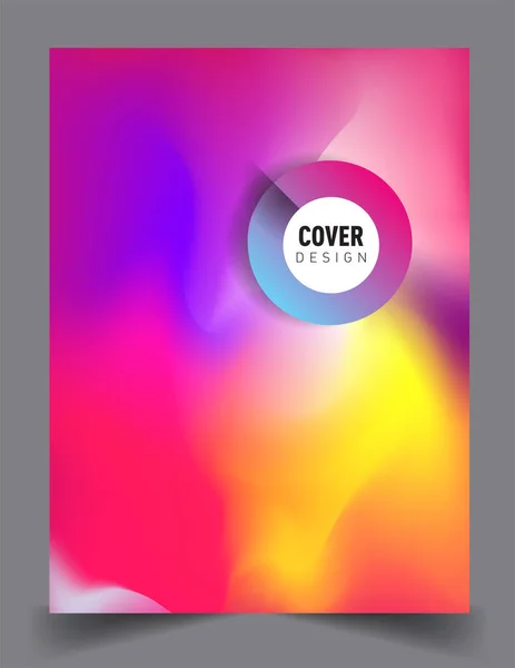 Omfattar Design Med Flytande Färg Och Flytande Färgglada Former Arrangemang — Stock vektor