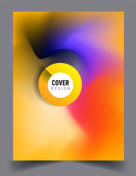 Omfattar Design Med Flytande Färg Och Flytande Färgglada Former Arrangemang — Stock vektor
