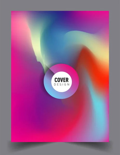 Omfattar Design Med Flytande Färg Och Flytande Färgglada Former Arrangemang — Stock vektor