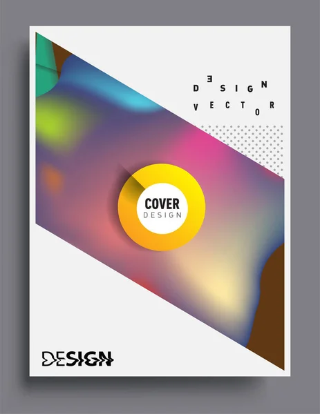 Cubre Diseño Con Color Líquido Formas Coloridas Líquidas Disposición Líneas — Vector de stock