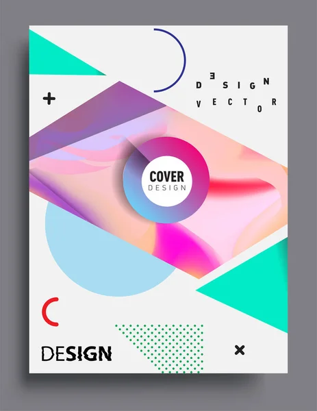 Cubre Diseño Con Color Líquido Formas Coloridas Líquidas Disposición Líneas — Vector de stock