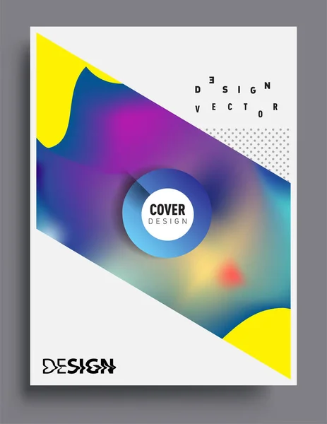 Cubre Diseño Con Color Líquido Formas Coloridas Líquidas Disposición Líneas — Vector de stock