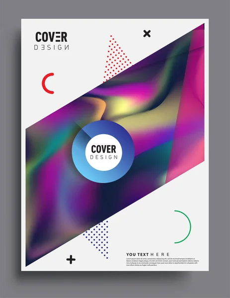 Covers Design Liquid Color Liquid Colorful Shapes Arrangement Abstract Lines — Stock Vector