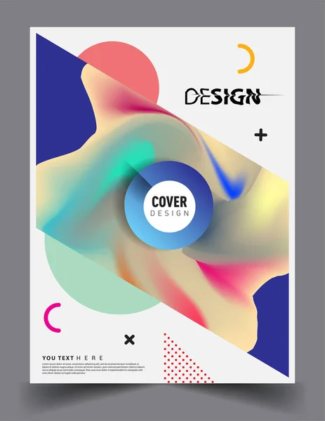 Covers Design Liquid Color Liquid Colorful Shapes Arrangement Abstract Lines — Stock Vector