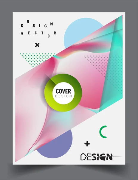 Cubre Diseño Con Color Líquido Formas Coloridas Líquidas Disposición Líneas — Vector de stock