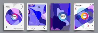 Modern soyut kaplama setleri. Cool gradient şekilleri bileşimi, vektör tasarımı kapsar.