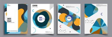 Modern soyut kaplama setleri. Cool gradient şekilleri bileşimi, vektör tasarımı kapsar.