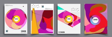 Modern soyut kaplama setleri. Cool gradient şekilleri bileşimi, vektör tasarımı kapsar.