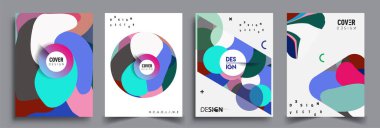 Modern soyut kaplama setleri. Cool gradient şekilleri bileşimi, vektör tasarımı kapsar.