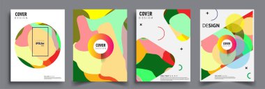 Modern soyut kaplama setleri. Cool gradient şekilleri bileşimi, vektör tasarımı kapsar.