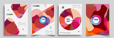 Modern soyut kaplama setleri. Cool gradient şekilleri bileşimi, vektör tasarımı kapsar.