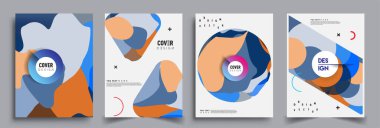 Modern soyut kaplama setleri. Cool gradient şekilleri bileşimi, vektör tasarımı kapsar.