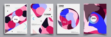 Modern soyut kaplama setleri. Cool gradient şekilleri bileşimi, vektör tasarımı kapsar.