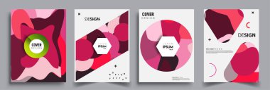 Modern soyut kaplama setleri. Cool gradient şekilleri bileşimi, vektör tasarımı kapsar.