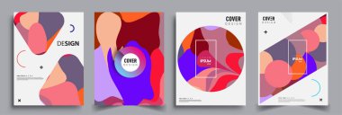 Modern soyut kaplama setleri. Cool gradient şekilleri bileşimi, vektör tasarımı kapsar.