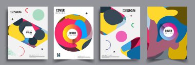 Modern soyut kaplama setleri. Cool gradient şekilleri bileşimi, vektör tasarımı kapsar.