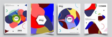 Modern soyut kaplama setleri. Cool gradient şekilleri bileşimi, vektör tasarımı kapsar.