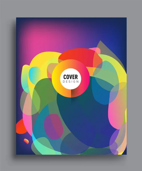 Modern Abstract Covers Cool Gradient Shapes Composition Vector Covers Design — Stock Vector