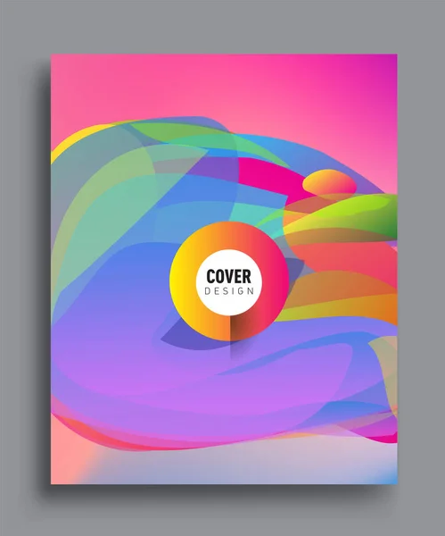 Modern Abstract Covers Cool Gradient Shapes Composition Vector Covers Design — Stock Vector