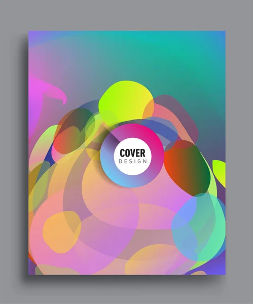 Modern Abstract Covers Cool Gradient Shapes Composition Vector Covers Design — Stock Vector