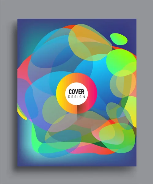 Modern Abstract Covers Cool Gradient Shapes Composition Vector Covers Design — Stock Vector