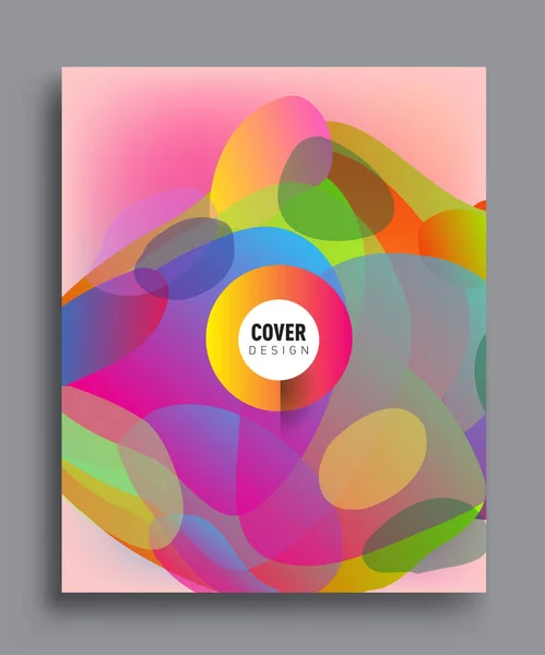 Modern Abstract Covers Cool Gradient Shapes Composition Vector Covers Design — Stock Vector