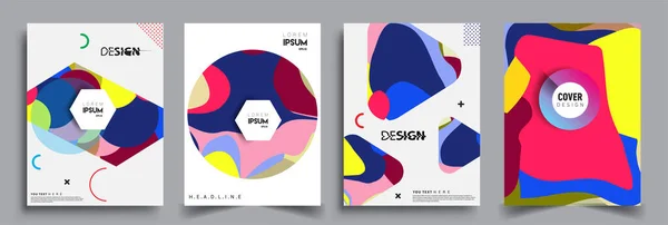 Moderne Abstracte Omslagen Cool Gradiënt Vormen Samenstelling Vector Covers Ontwerp — Stockvector