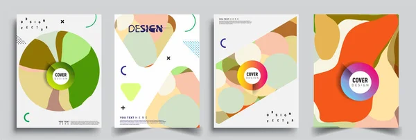 Moderne Abstracte Omslagen Cool Gradiënt Vormen Samenstelling Vector Covers Ontwerp — Stockvector