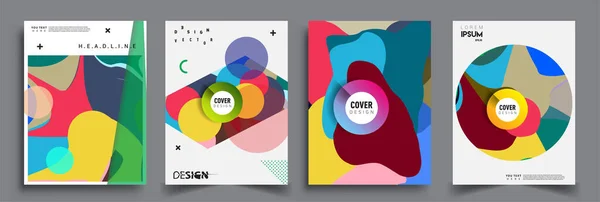 Moderne Abstracte Omslagen Cool Gradiënt Vormen Samenstelling Vector Covers Ontwerp — Stockvector