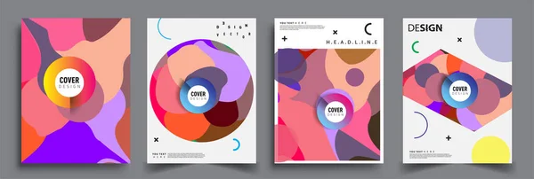 Moderne Abstracte Omslagen Cool Gradiënt Vormen Samenstelling Vector Covers Ontwerp — Stockvector